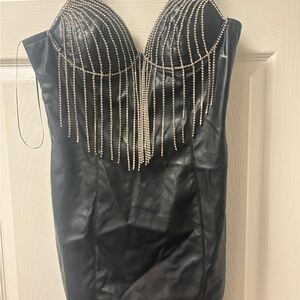 Elegant Black Dress with rhinestone accents